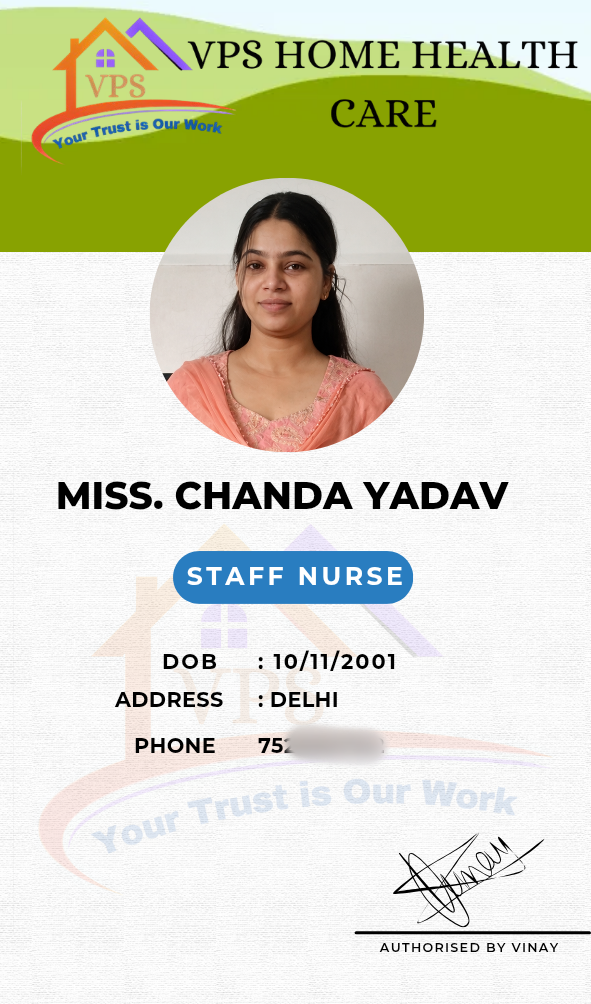 Miss chanda yadav Staff nurse 2.5 yrs experience