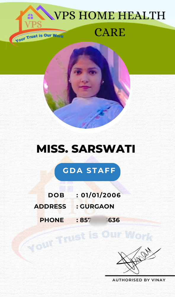 Miss sarswati Gda staff 3 yrs experience